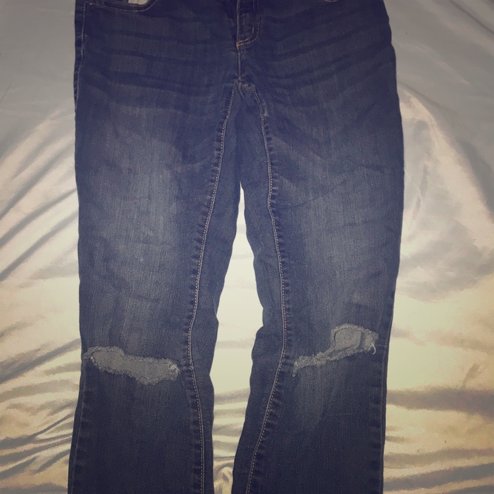 Ripped dark brown jeans